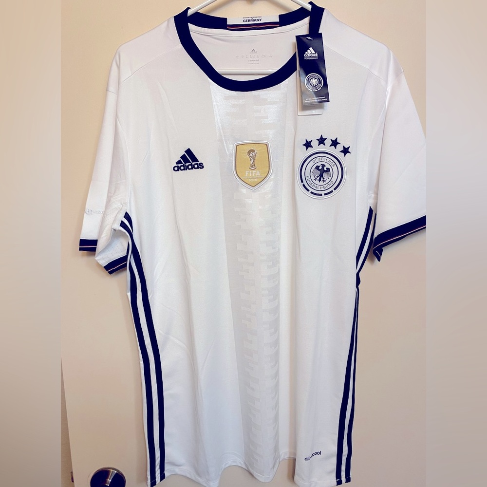 adidas White and Blue Men's Jersey